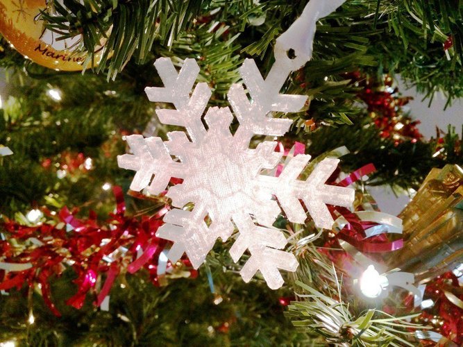 Snowflake Ornament - simple design 3D Print 55472