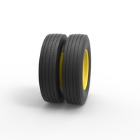 2 Hole rear double wheel of Vintage School bus 1:25 - Thumbnail 3