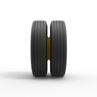 2 Hole rear double wheel of Vintage School bus 1:25 - Thumbnail 4