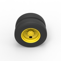 2 Hole rear double wheel of Vintage School bus 1:25 - Thumbnail 6