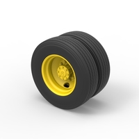 2 Hole rear double wheel of Vintage School bus 1:25 - Thumbnail 7