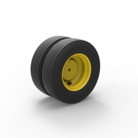 2 Hole rear double wheel of Vintage School bus 1:25 - Thumbnail 8