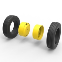 2 Hole rear double wheel of Vintage School bus 1:25 - Thumbnail 9