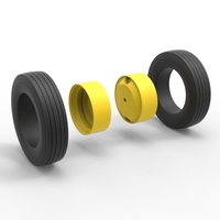 2 Hole rear double wheel of Vintage School bus 1:25 - Thumbnail 10