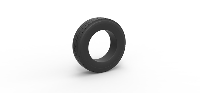 Semi truck tire 10 Scale 1:25