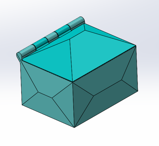 Print in place box - faceted design 3D Print 554775