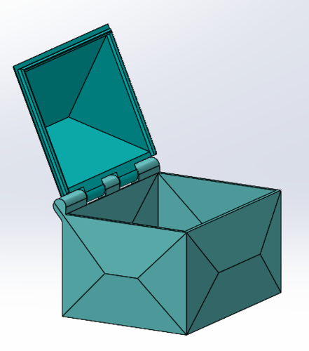 Print in place box - faceted design 3D Print 554776