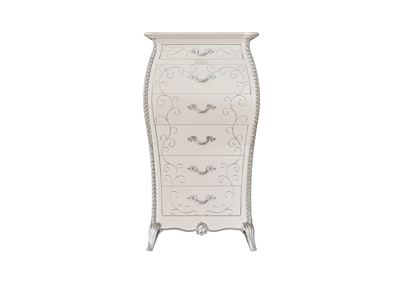 Elegant Baroque-Inspired Chest of Drawers by Modenese Interiors