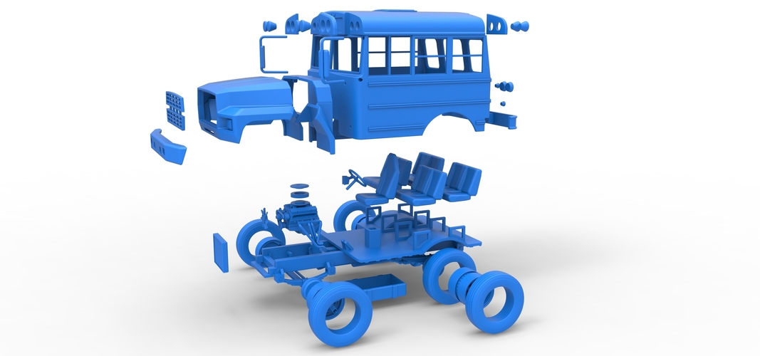 Fun short School bus 1:25 3D Print 554880