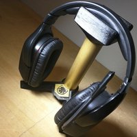 Small Headphone Stand - Gamer - prints w/o support - uses 1in PVC pipe 3D Printing 55490