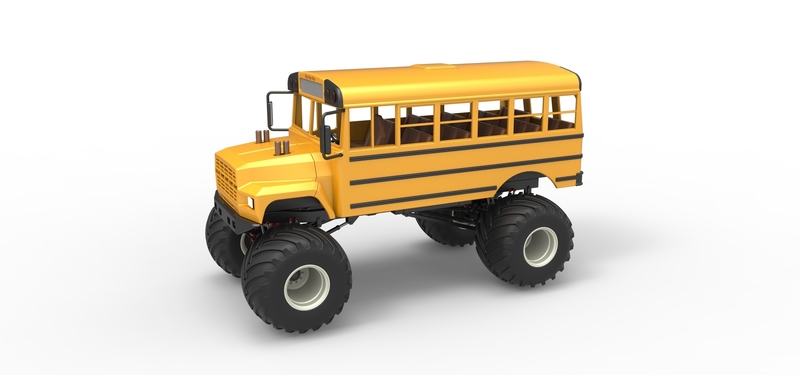 Vintage School bus Monster Truck 1:25