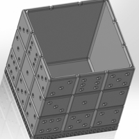 A rectangular pencil cup made of Yamb cubes - Thumbnail 2