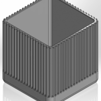 Rectangular pen cup with rectilinear slits around the rim - Thumbnail 1