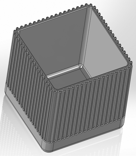 Rectangular pen cup with rectilinear slits around the rim 3D Print 555014