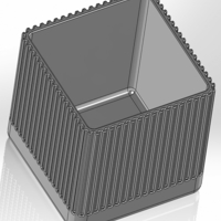 Rectangular pen cup with rectilinear slits around the rim - Thumbnail 3