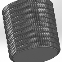 Round pencil case with coin halves around the rim - Thumbnail 2