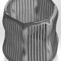 Twisted circle and hexagon pencil case with side slits - Thumbnail 1