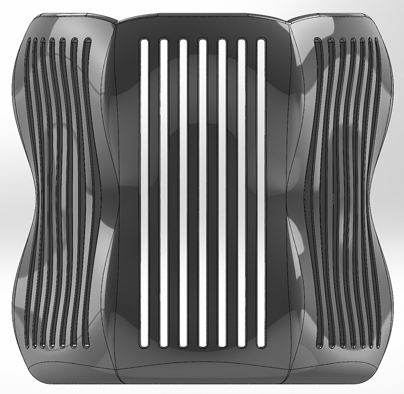 Twisted circle and hexagon pencil case with side slits