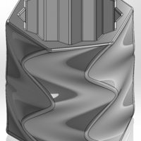 Twisted pencil box made of hexagons rotated 90 degrees in layers - Thumbnail 1