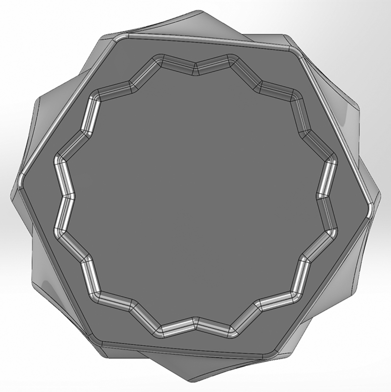 Twisted pencil box made of hexagons rotated 90 degrees in layers