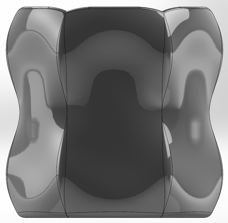 Twisted circle and hexagon pencil case