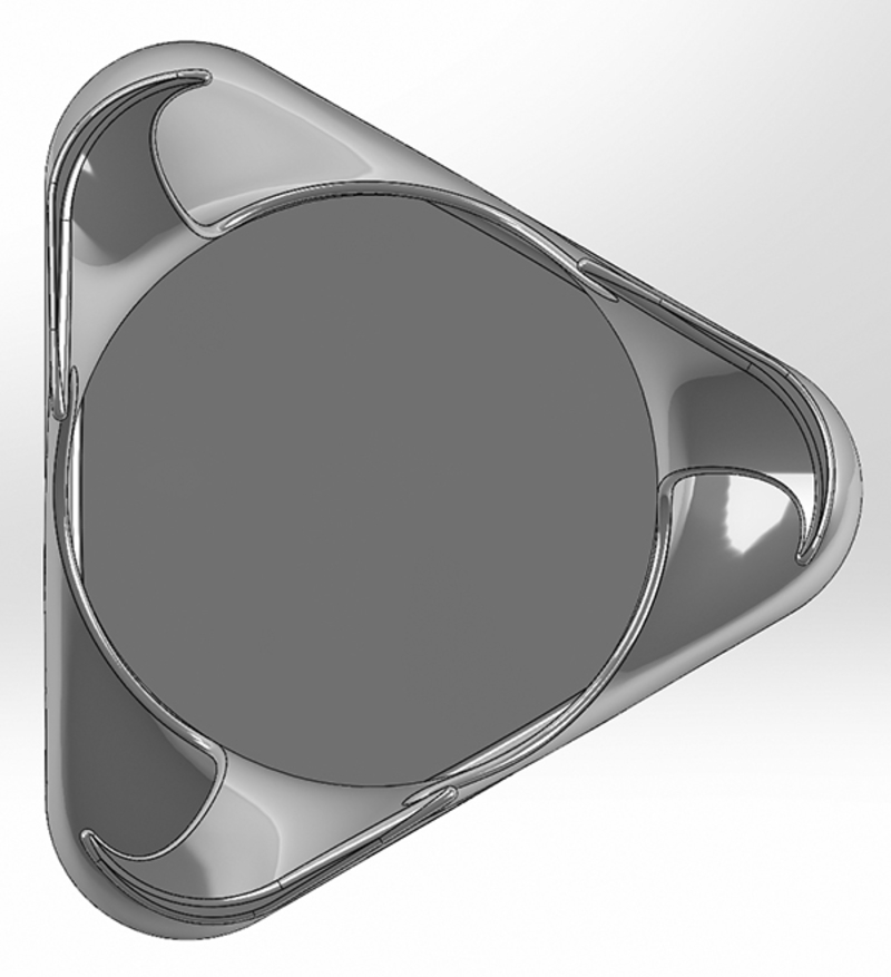 Twisted pencil case made of triangles and circles