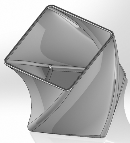 Twisted pencil box of rotated squares on planes larger angle 3D Print 555061