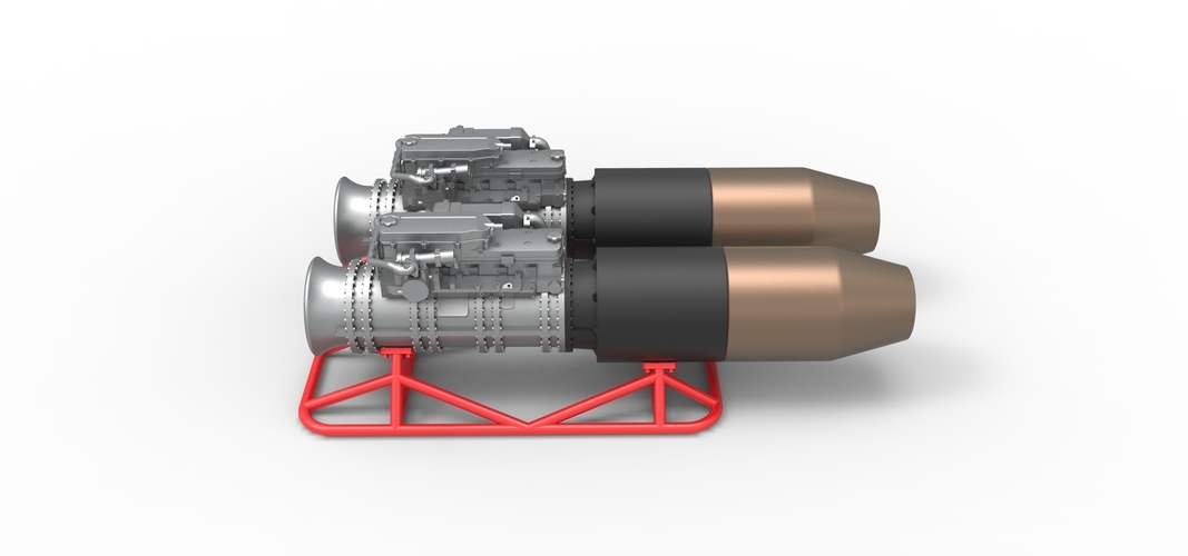 2 Jet engines on the frame Scale 1:25 3D Print 555084