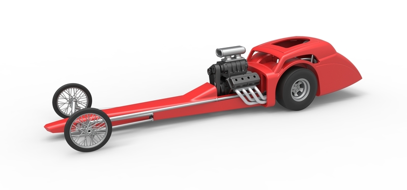 Front engine old school dragster with shell V8 Scale 1:25