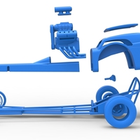 Front engine old school dragster with shell V8 Scale 1:25 - Thumbnail 21