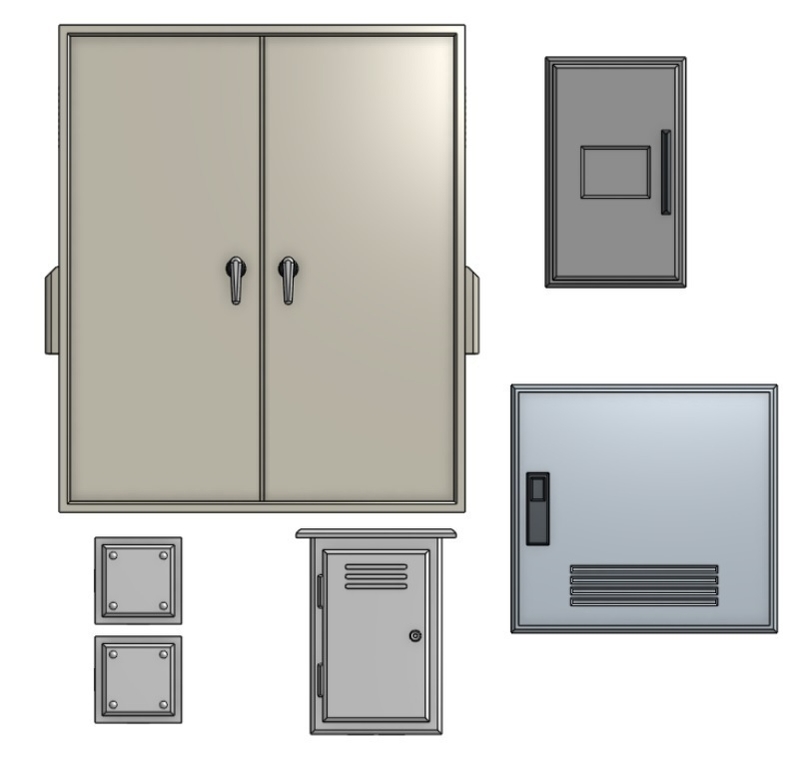 Electricity Boxes Set 1/12 Scale 