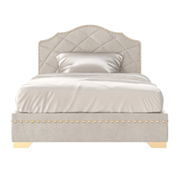 Luxe gold upholstered bed - Thumbnail 1