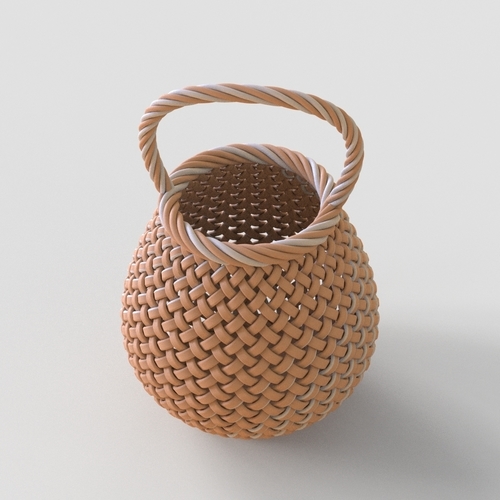 Basket with Handle 3D Print 555970