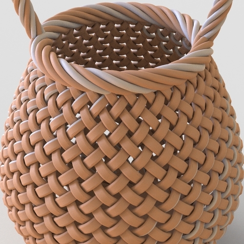 Basket with Handle 3D Print 555971