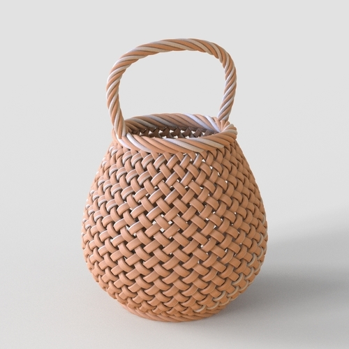 Basket with Handle 3D Print 555974