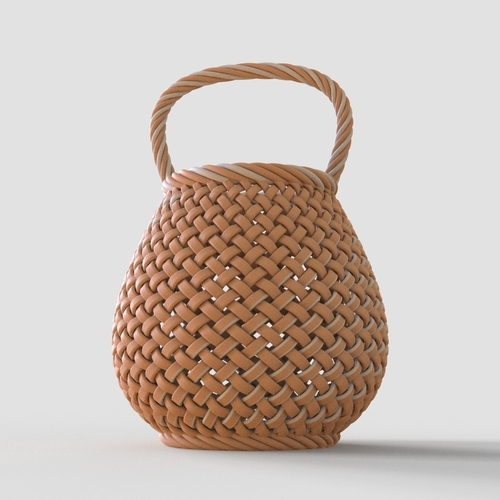 Basket with Handle 3D Print 555975