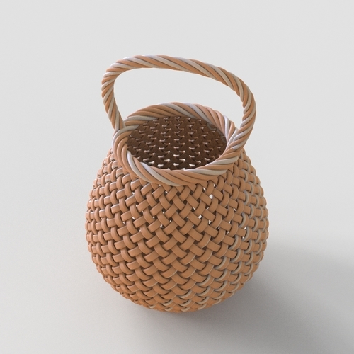 Basket with Handle 3D Print 555977