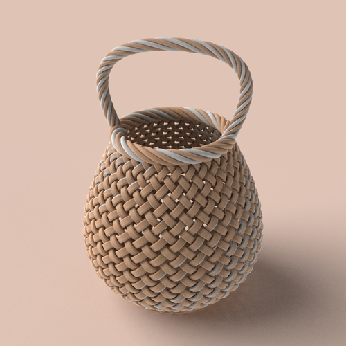 Basket with Handle 3D Print 555978