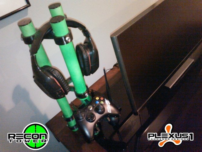 Headphones and Controller Holder - Completely Configurable - Bas 3D Print 55620