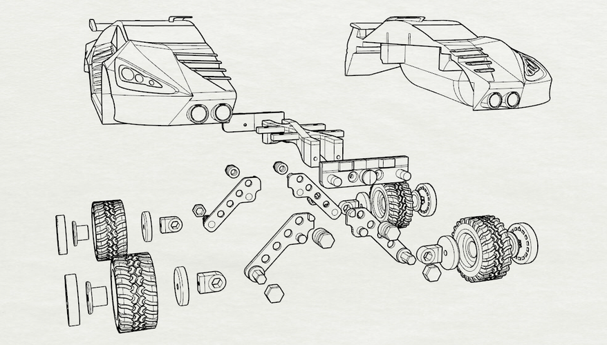 Futurist offroad car 3D Print 556314