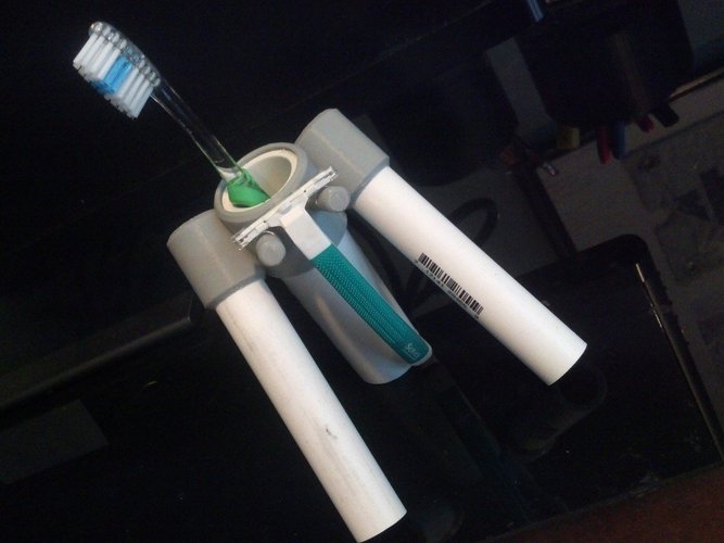Toothbrush and Razor Holder - customizable 3D Print 55632