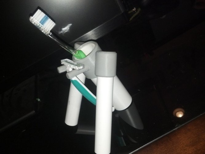 Toothbrush and Razor Holder - customizable 3D Print 55633