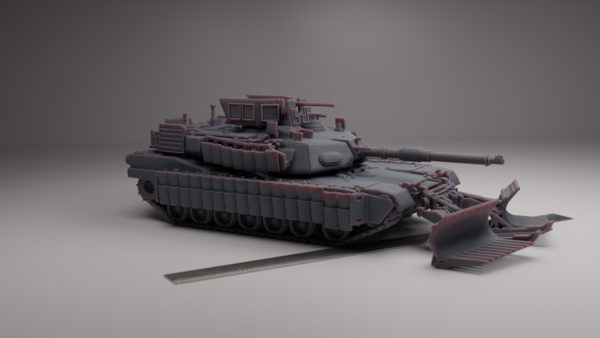 M1A2 ABRAMS WITH MINE PLOW AND TUSK 3 ARMOUR
