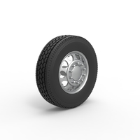 Front custom wheel of semi truck Version 25 Scale 1:25 - Thumbnail 2