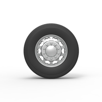 Front custom wheel of semi truck Version 25 Scale 1:25 - Thumbnail 5