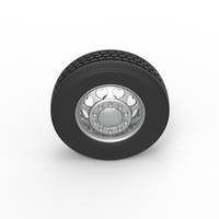 Front custom wheel of semi truck Version 25 Scale 1:25 - Thumbnail 6