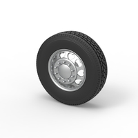 Front custom wheel of semi truck Version 25 Scale 1:25 - Thumbnail 7