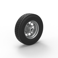 Front custom wheel of semi truck Version 25 Scale 1:25 - Thumbnail 8