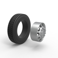 Front custom wheel of semi truck Version 25 Scale 1:25 - Thumbnail 9