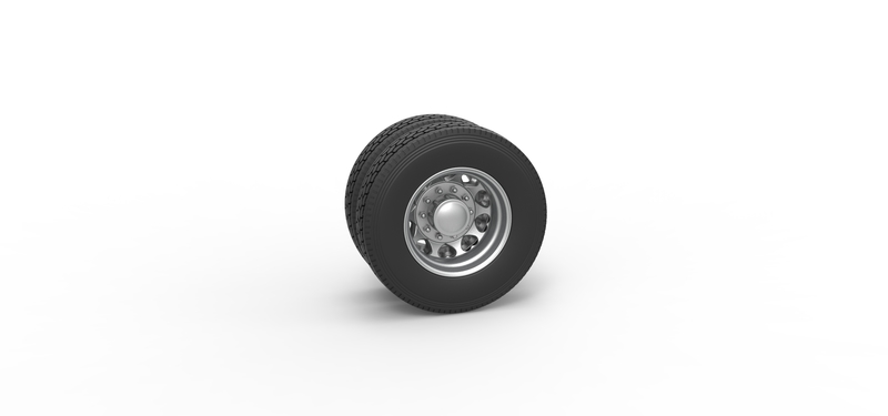 Rear custom wheel of semi truck Version 25 Scale 1:25